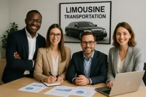 the team of the company that deals with limousine transportation that deals with planning